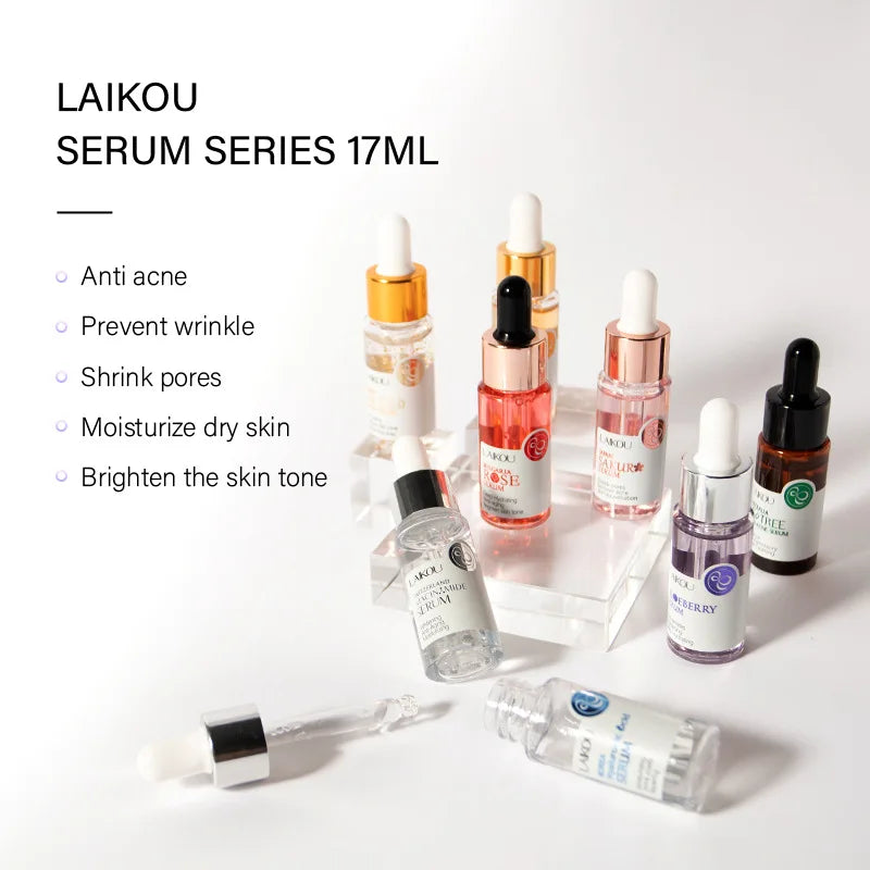 🌟 LAIKOU Sérum Visage 7 Flacons – 24K Or, Escargot, Sakura, Acide Hyaluronique, Vitamine C & Niacinamide