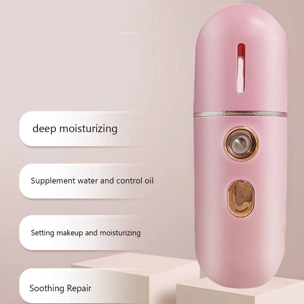 USB Rechargeable Face Moisturizer Sprayer – Handheld & Portable Skin Humidifier