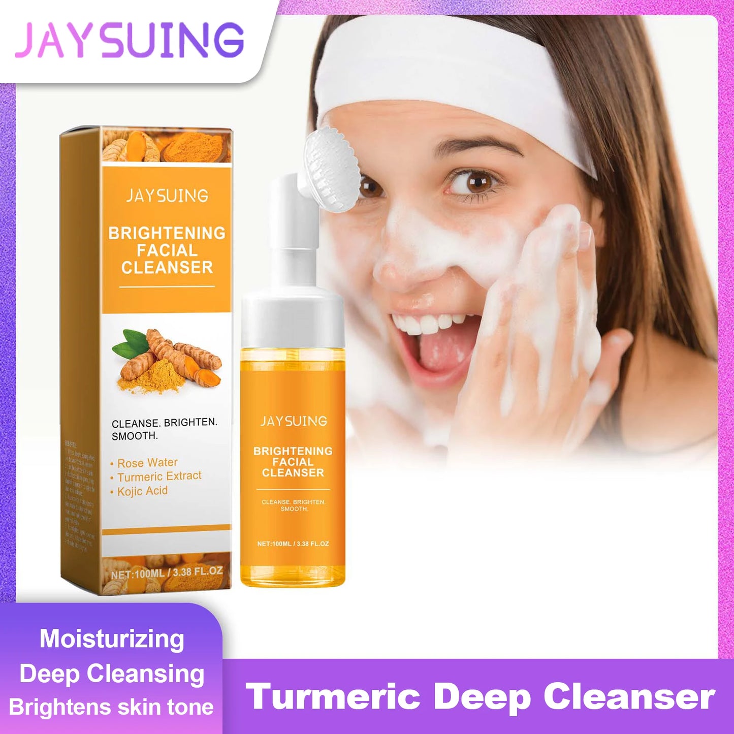 🌟 Jaysuing Nettoyant Visage au Curcuma