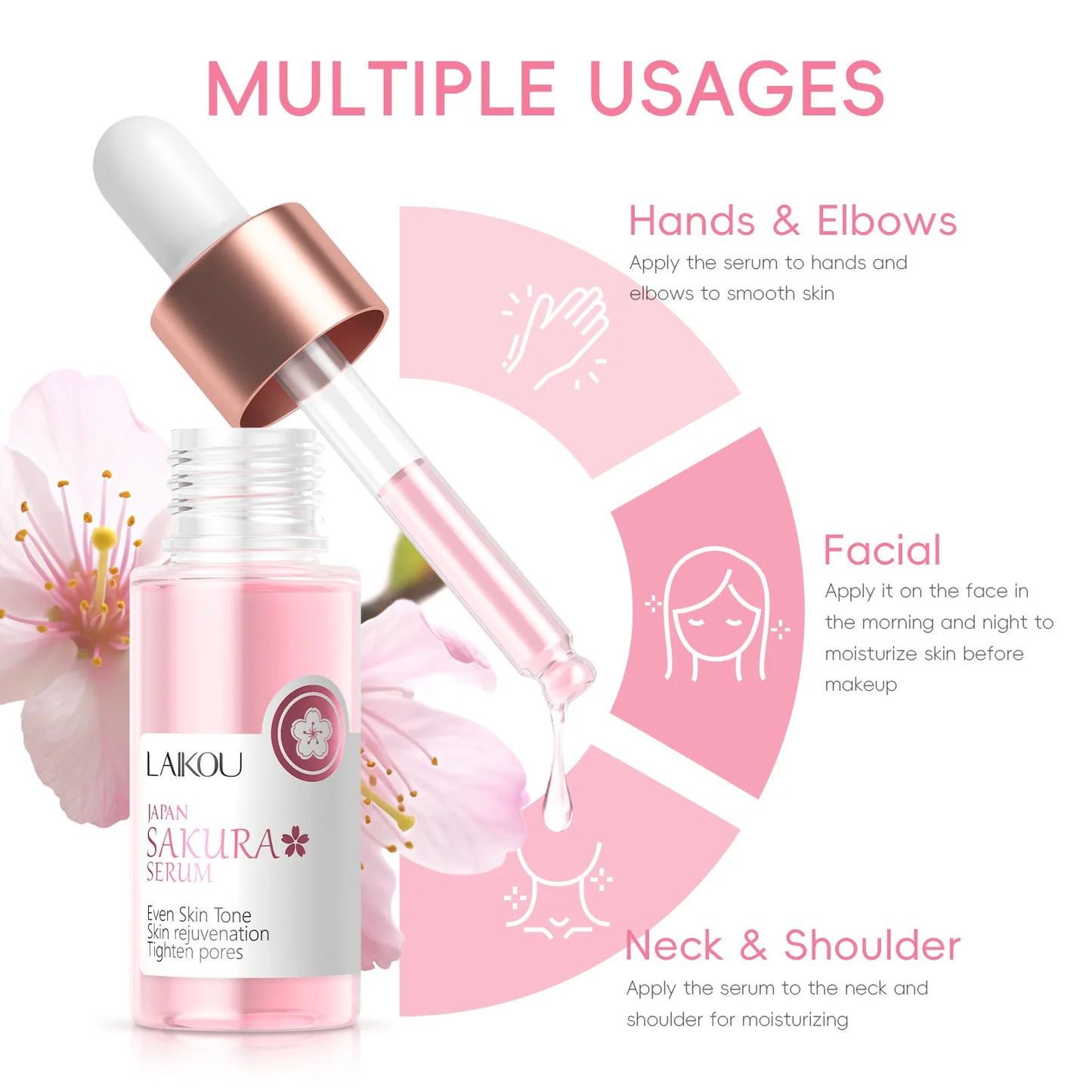 🌸 LAIKOU Sakura Brightening Face Essence – 17ml